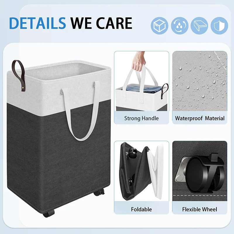 75/90L Laundry Basket Large Clothes Hamper Storage Baskets Large Storage Organizer Folding Clothes Basket Laundry Hamper