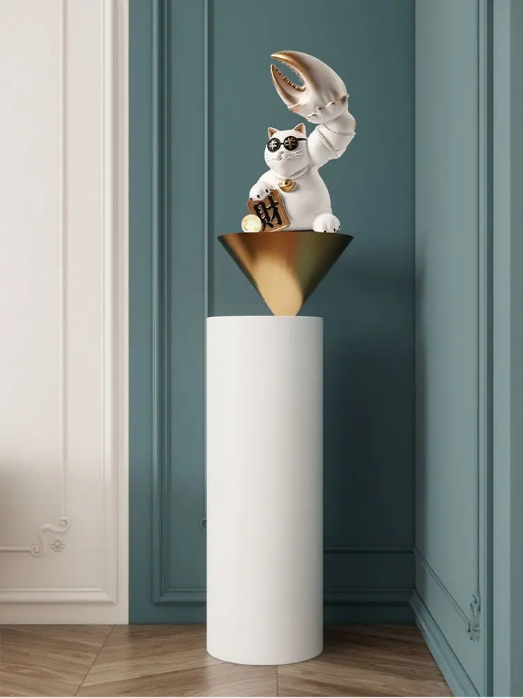 Lucky cat flowing water ornament company opened to make money handicrafts light luxury high-end floor