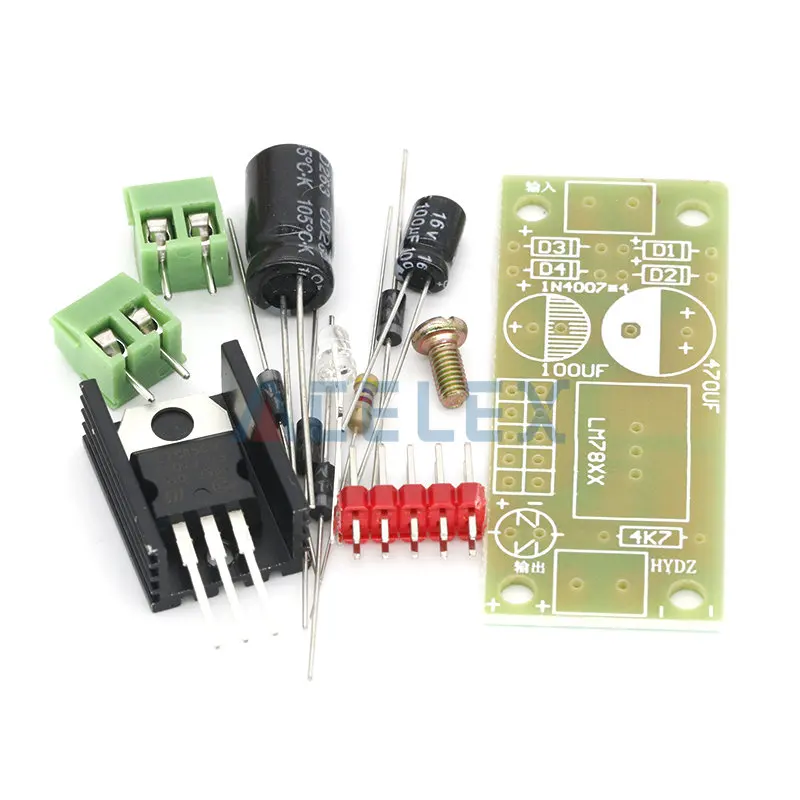 DIY KIT LM7805 L7805 DC/AC Three Terminal Voltage Regulator Power Supply Module 5V 6V 9V 12V Output Max 1.2A