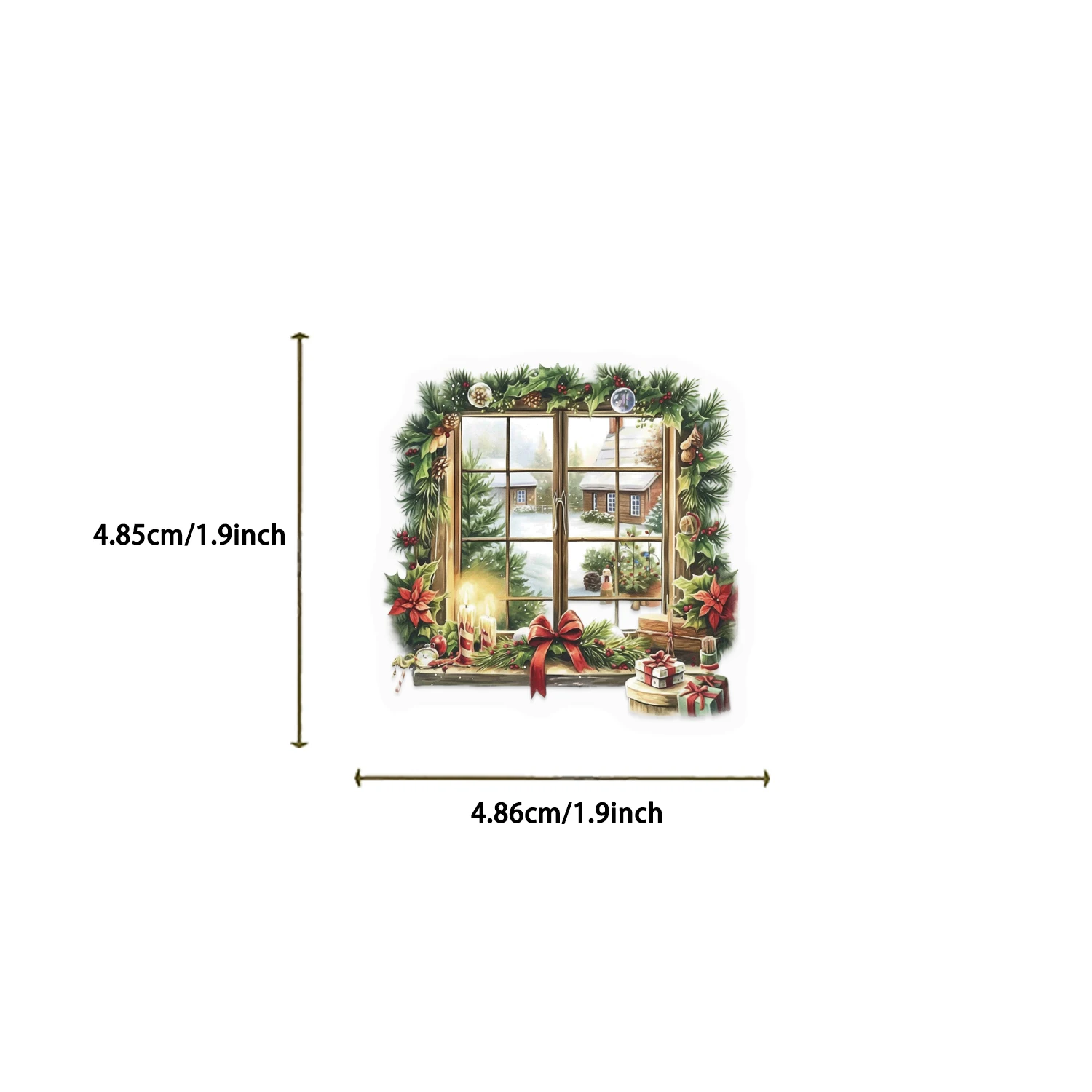 50 pezzi di scena natalizia per acquerello, adesivi trasparenti per graffiti della vigilia di Natale, decalcomanie decorative impermeabili per regali per feste per bambini