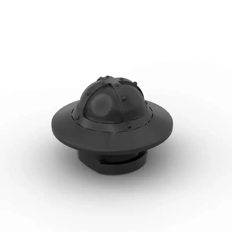 Moc 10 pçs quebra-cabeça partícula 30273 chapelaria capacete castelo blocos de construção parte com protetor queixo tijolo brinquedo crianças presente dropshipping