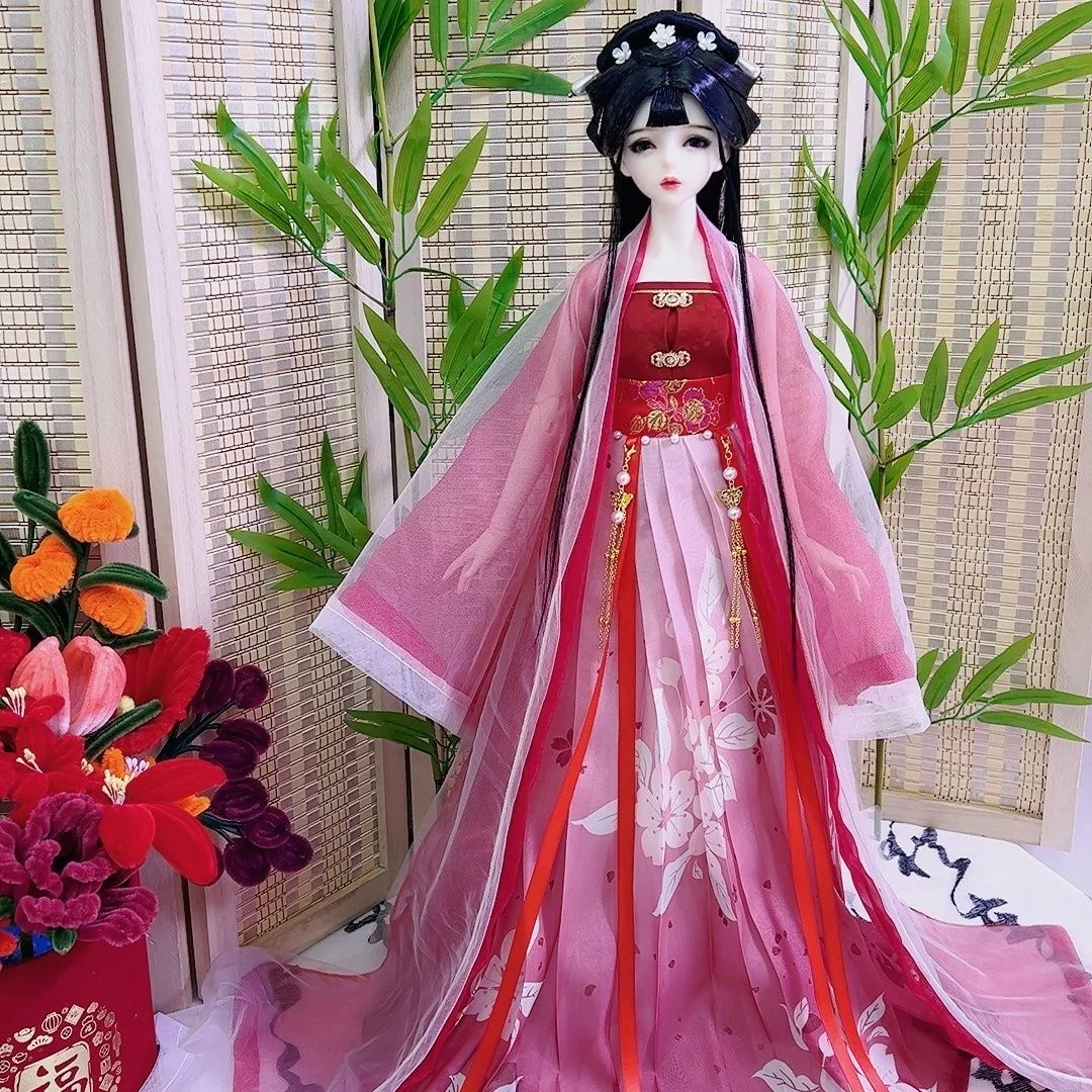 

AS62CM Debisheng/Yeluoli Doll Clothes, White Sand Red Skirt 1/6 1/4 1/3 BJD Dress Free Shipping