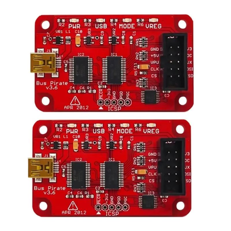 ABUO-2PCS Bus Pirate V3.6 Universal Serial Interface Module Development Board
