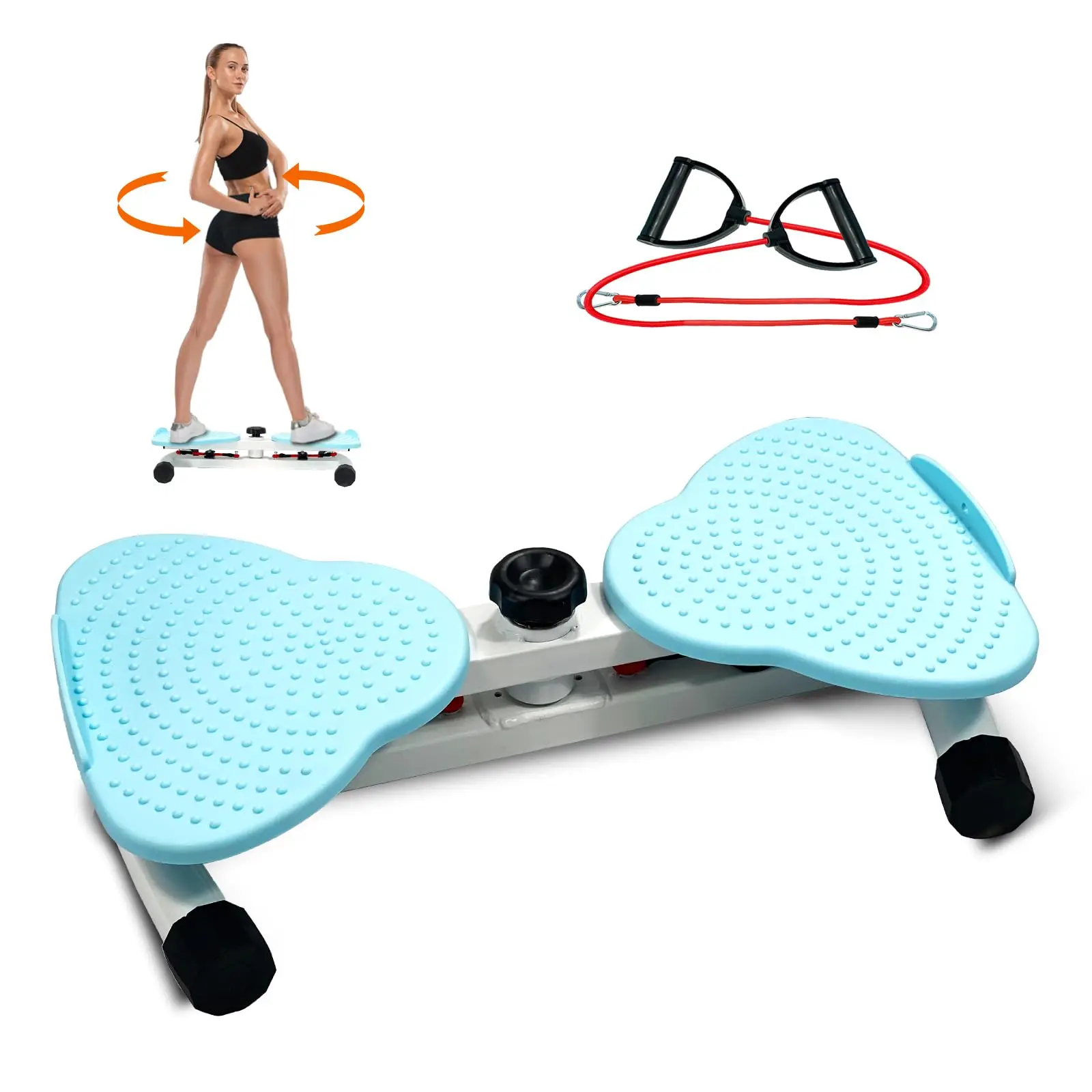 Home silent double pedal double axis rebound belt pull rope rotary waist twisting machine fitness equipment waist twisting disc