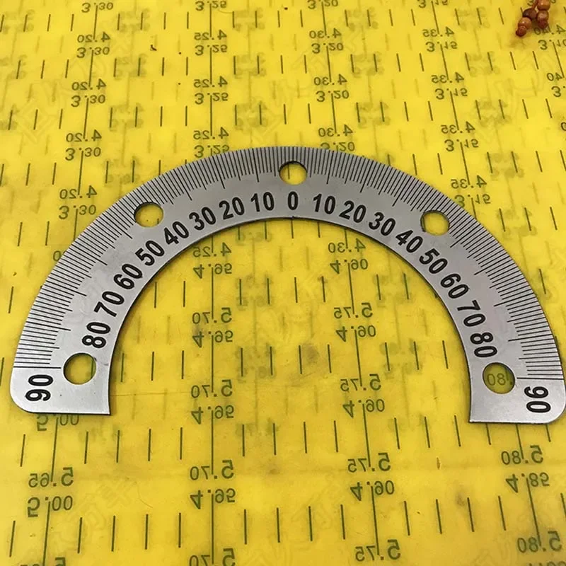 

185x120x2 Middle semicircle dial dividing measuring ruler with hole goniometer Stainless steel decorative plate