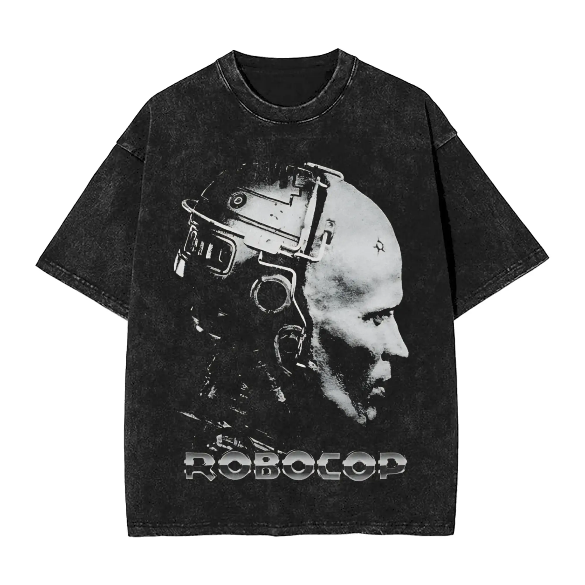 2025 Robocops Sci Fi Parody  Washed Shirt Merch Oversize T-Shirts  for Men Women Tee