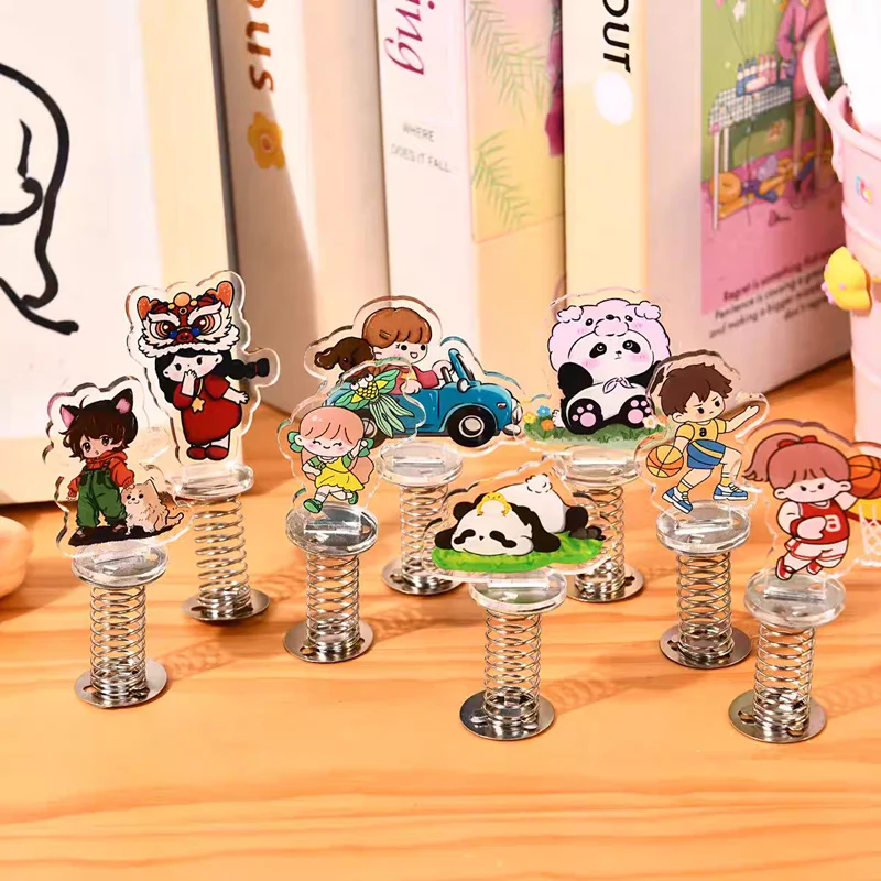 Custom Acrylic Photos Spring Standee Cute Pet Cartoon Animation Children Figures Desk Stand Funny Car Decoration Standing Gifts