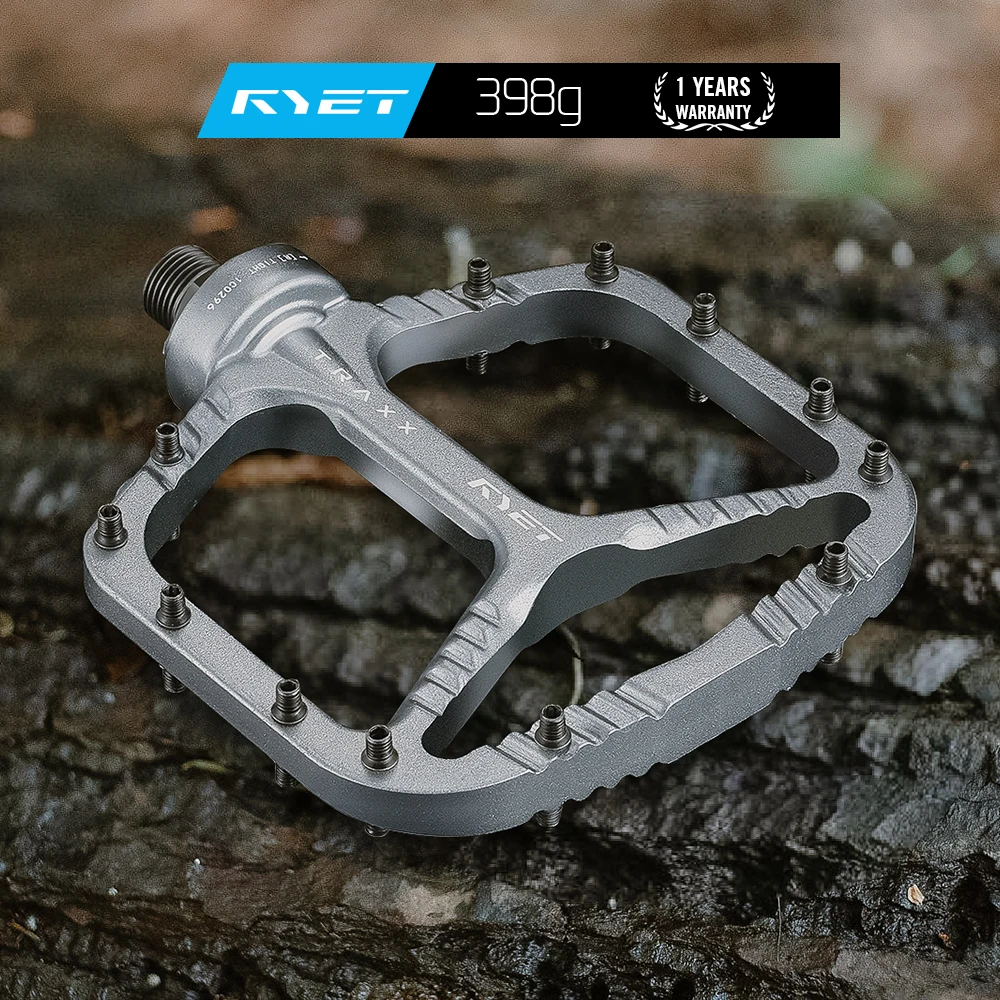 

Педали RYET MTB 2026, 398 г, 113x102 мм, широкая платформа, алюминиевый сплав, увеличенные герметичные подшипники - для горных и шоссейных велосипедов