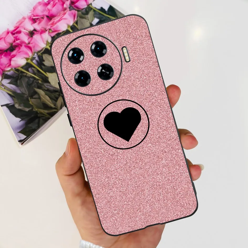For Tecno Spark 20 Pro Plus Case 2024 New Stylish Marble Flower Black Silicone Phone Case For Tecno Spark 20 Pro+ Capa KJ7 Cover