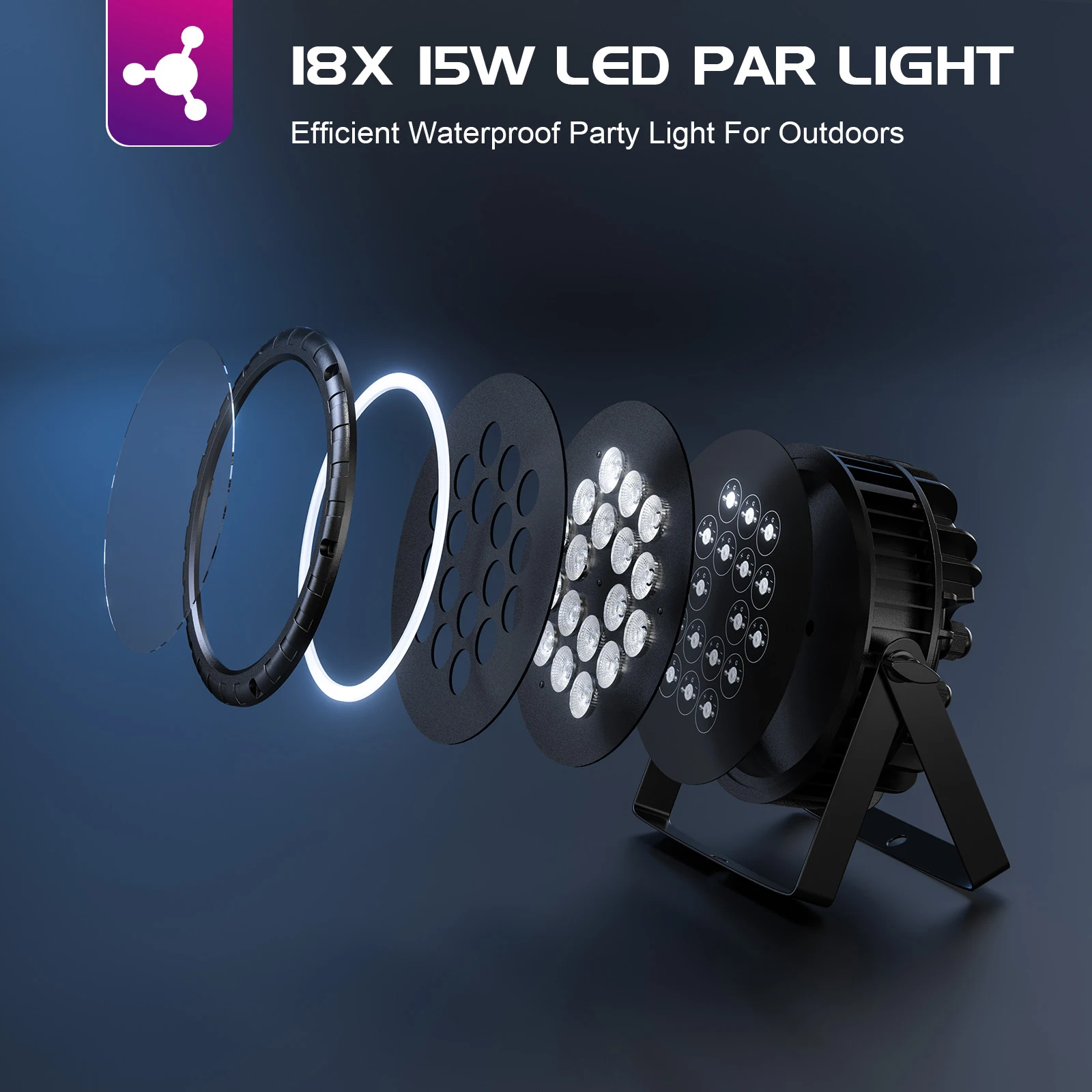 Imagem -04 - Yiflamefly Luzes Led Par à Prova Dágua com 18x10w Rgbw em Contas de Lâmpada Luzes de Palco ao ar Livre Dmx512 Uplights para Festa de Casamento