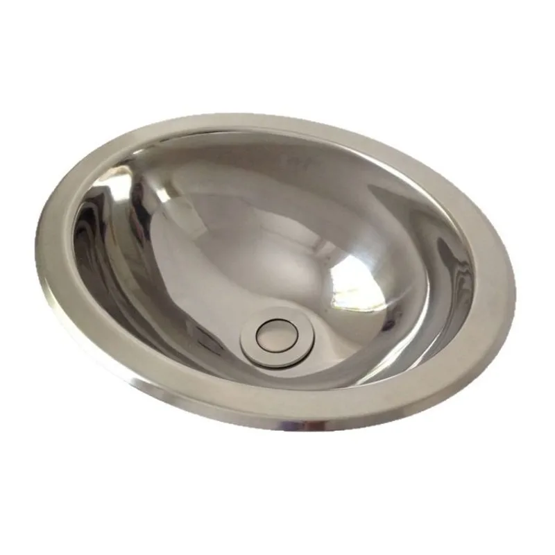 Oval 304 stainless steel small sink RV high-speed rail yacht bar balcony tea room wash basin small space