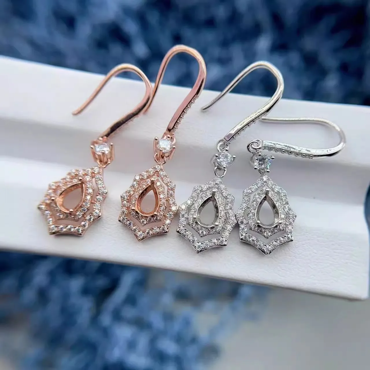 

Серьги-подвески MeiBaPJ из серебра 925 пробы, 4 Х6 мм