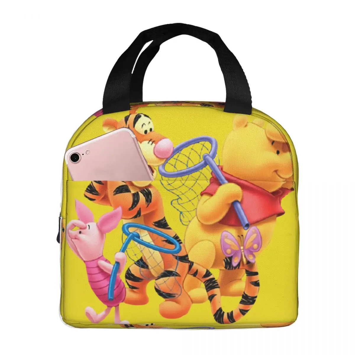 Beverage Outdoor Ice Bag And Friends Zipper Closure Disney Winnie The Pooh Work Travel Storage Bags High School