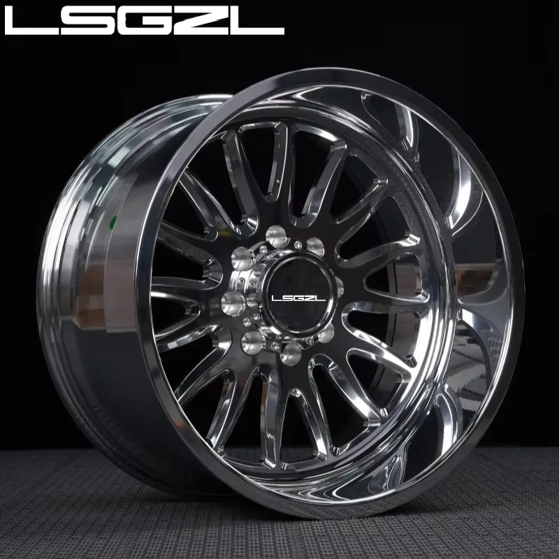 High-end customized deep concave forged alloy wheel hub, multi-inch single-piece sport rims, 5×3 PCD, gold polished finish