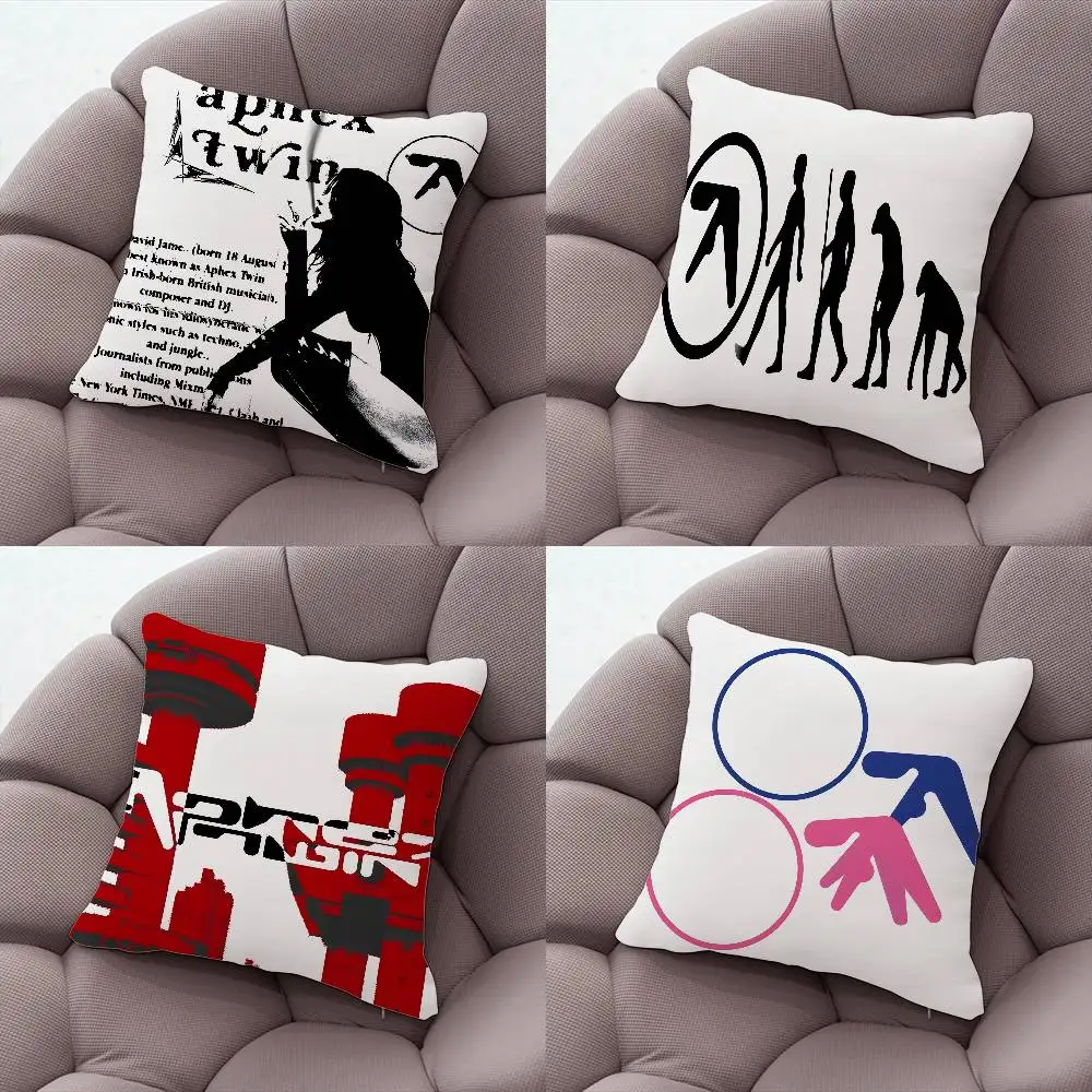 

A-Aphex T-Twin Band Pillow Case Plush Fabric Soft Double-Sided Printed Sofa Warm Winter Home Gift Cushion Cover