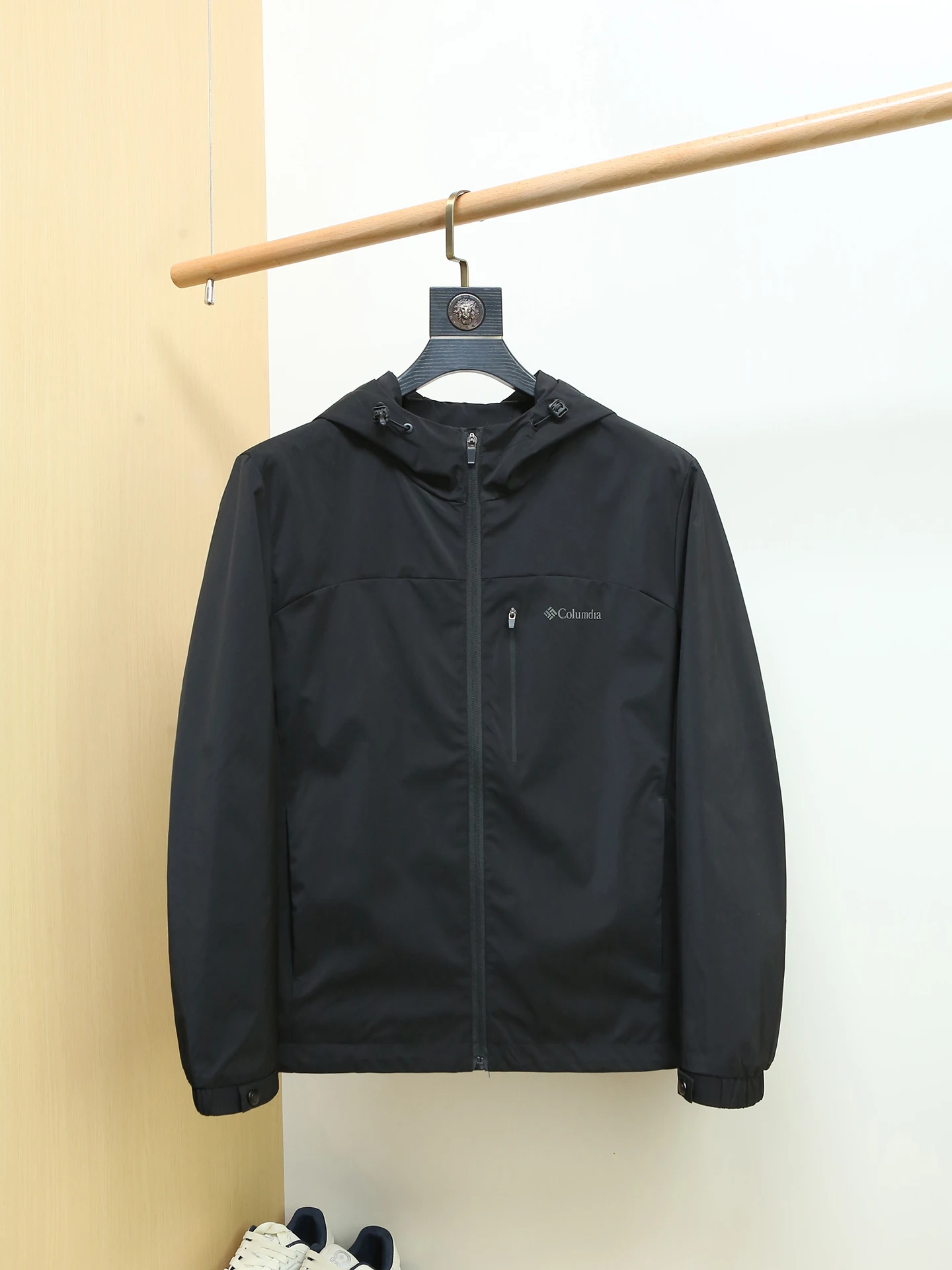 

Men's Slim Fit Windproof Jaet Comfortable Youth Casual Sle with Hood Polyester Fabric Long Sve Zipper Closure Coat