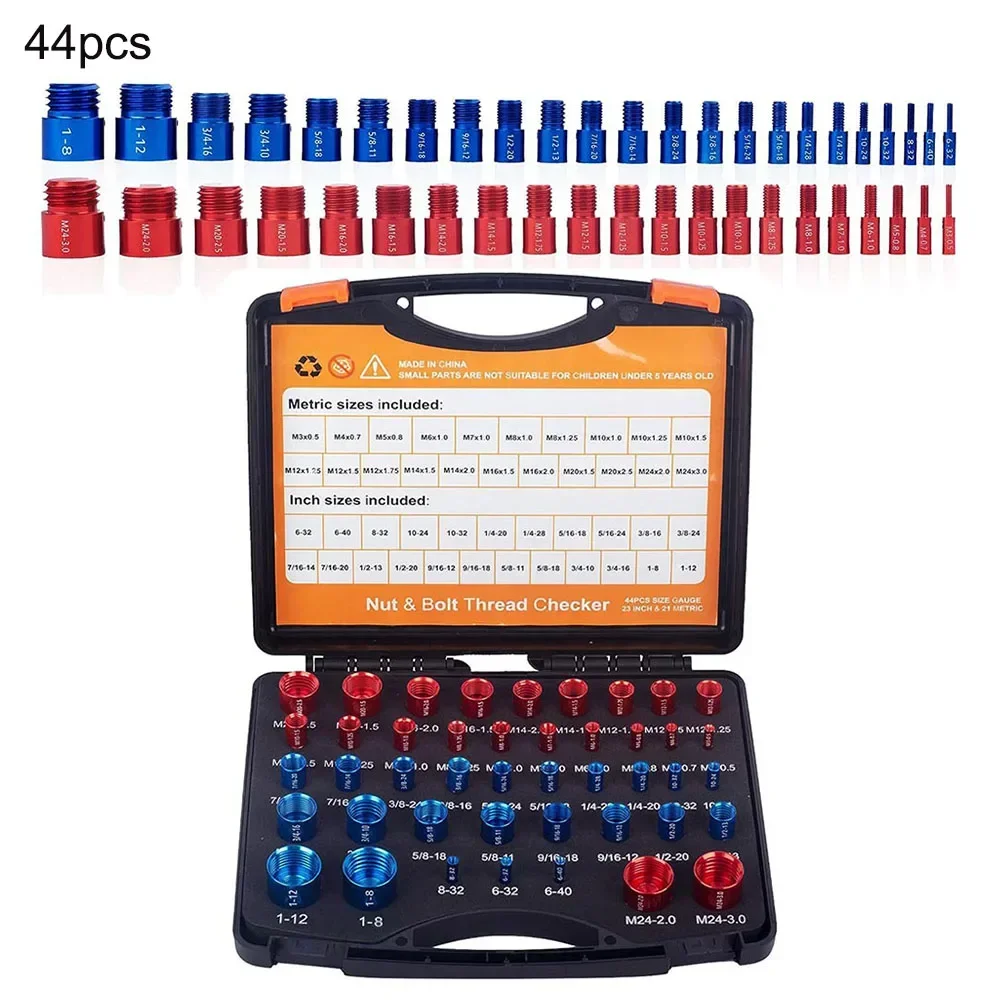 

26/44pcs Bolt And Thread Gauge Nut And Bolt Thread Measuring Gauge Screw For Test Meters Tool Accessory In Stock Wholesale