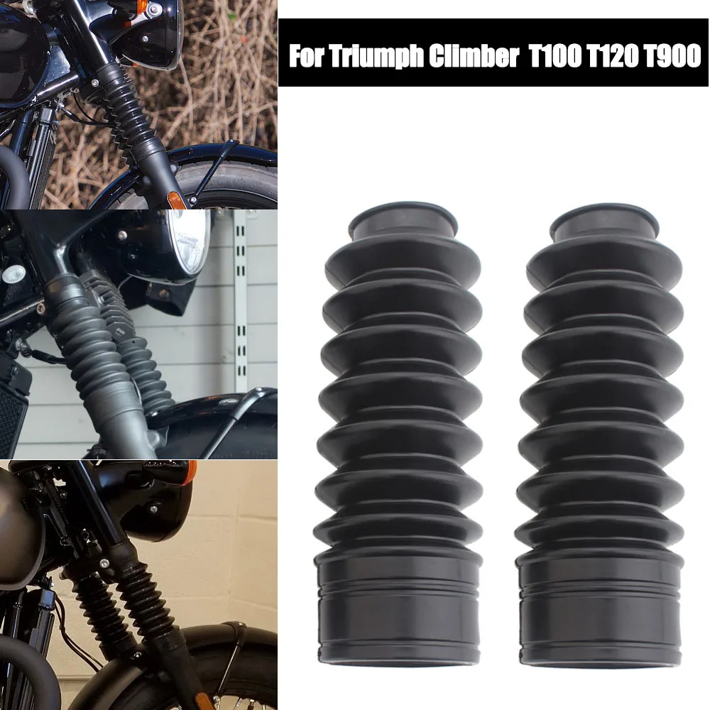 

Motorcycle Front Fork Shock Absorber Dust Cover Rubber Protector 1 Pair Black For Triumph Climber T100 T120 T900 Accessories