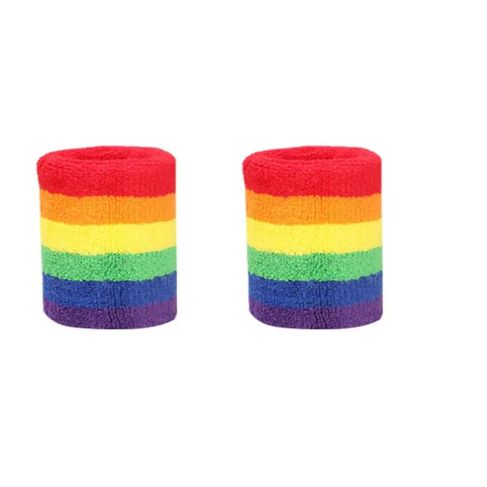 

Colorful Rainbow Tennis Headband Polyester Elastic Athletic Sweat Bands Sweat Band Towel Gradient Yoga Wrist Wrap