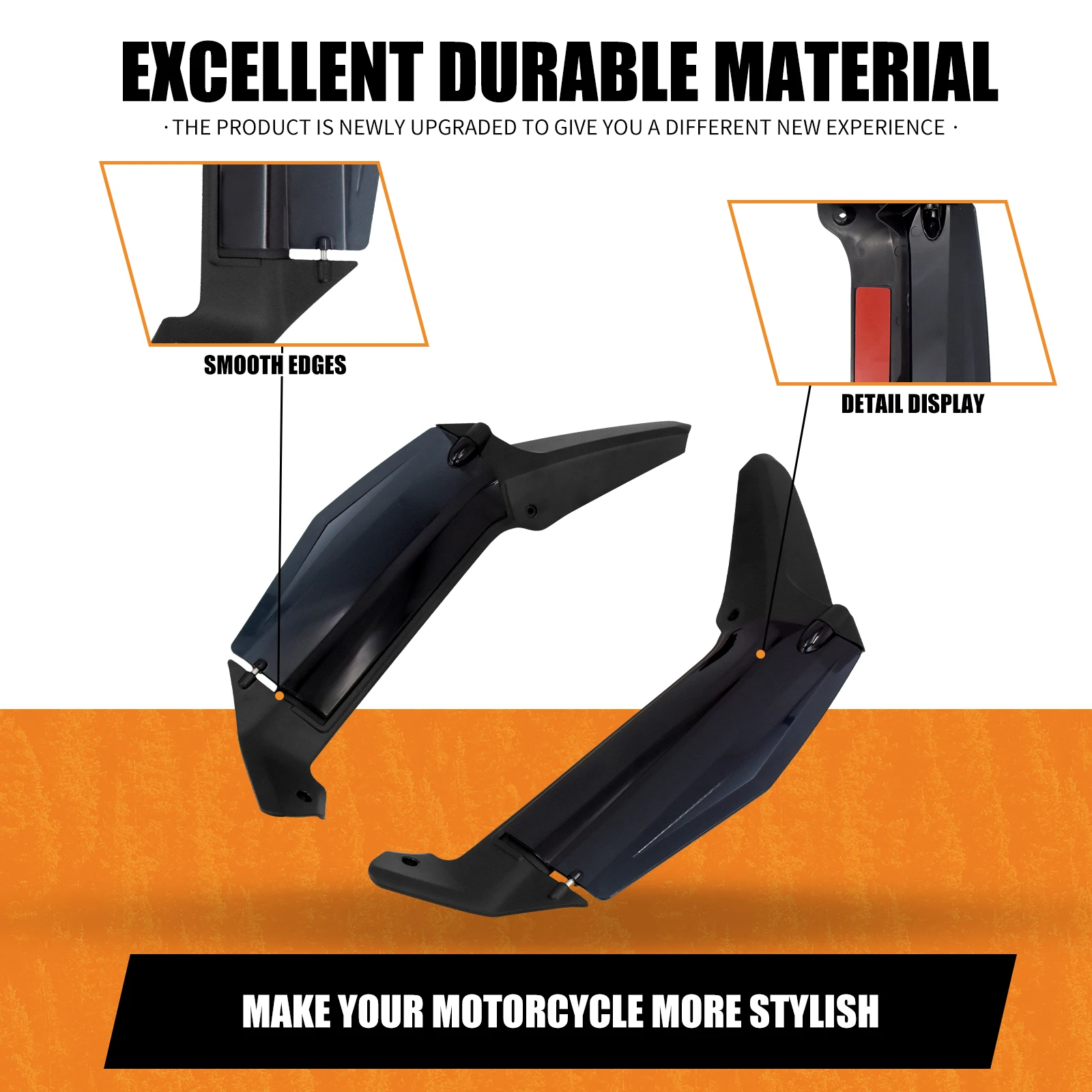Motorcycle Black Side Wing Windshield Adjustable Air Deflector ABS Plastic For Honda Gold Wing GL1800D Tour 2018-2021 2022 2023 - Image 4