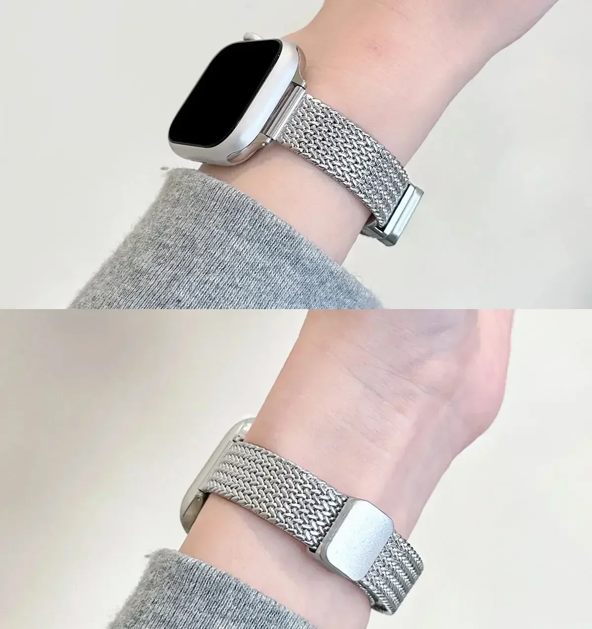 Magnetic Folding Loop Band For Apple Watch 9 8 7 41mm 45mm Slim Women Stainless Steel Strap For iwatch SE 6 5 4 40/44mm 38/42mm image 6