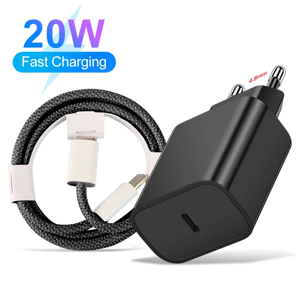 Pengisi Daya Cepat 20W PD Antarmuka Tipe-C Aturmen Peraturan Korea Warna Kepala Pengisi Daya Aksesoris Ponsel untuk iPhone Samsung Huawei