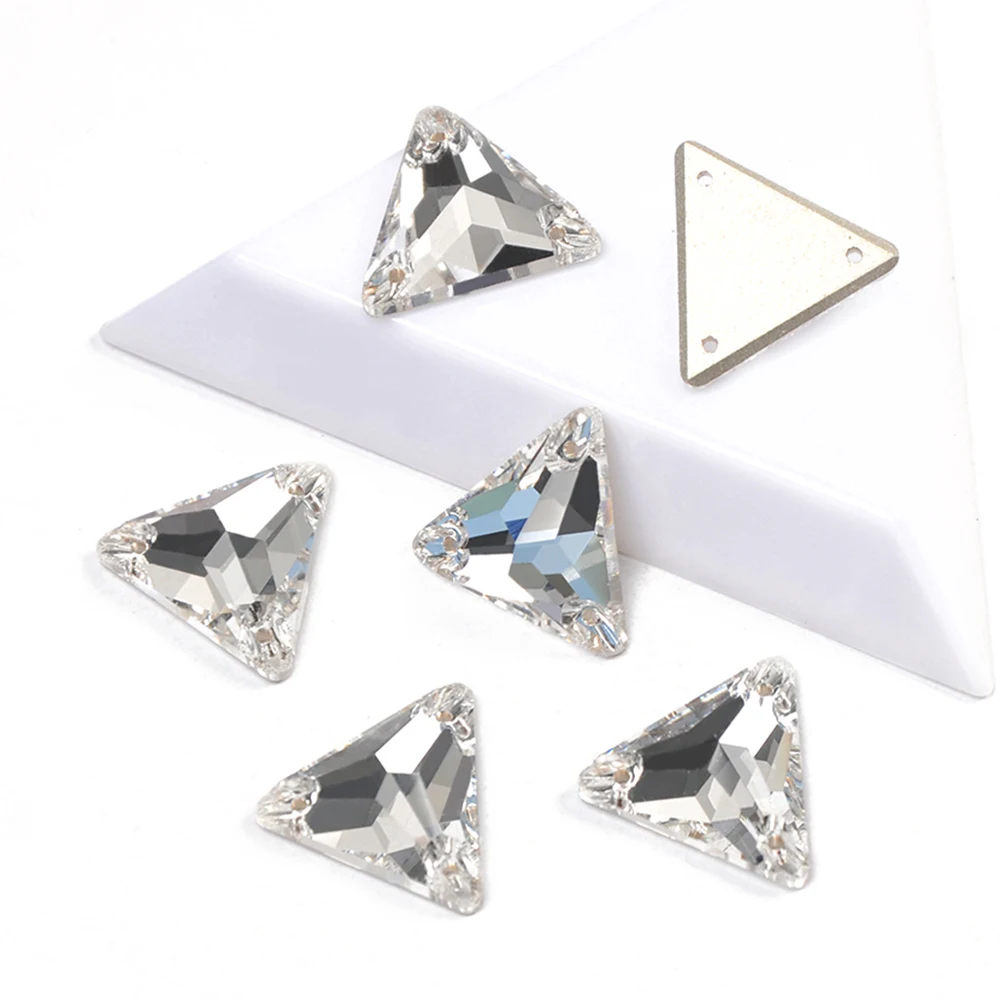 YANRUO 3270 Dreieck DIY Nähen Kristall Strass Nähen Auf Steine Glas Perlen Flache Rückseite Strass Genäht Für Kleidung – Detail 3