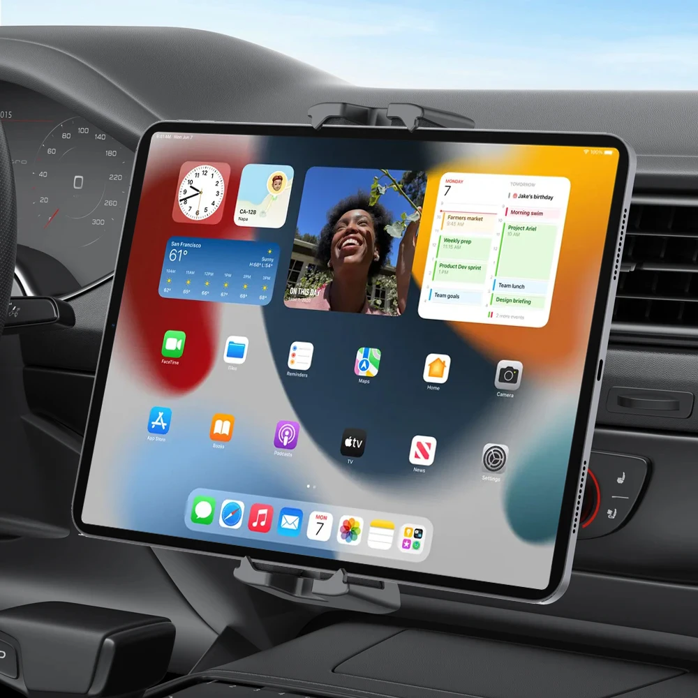 

Универсальная автомобильная подставка для планшета, крепление для компакт-дисков, регулируемый держатель для iPad Pro/Air/Mini 10,9, 4-13 дюймов, Samsung, планшет, GPS, телефона, автоматическое крепление
