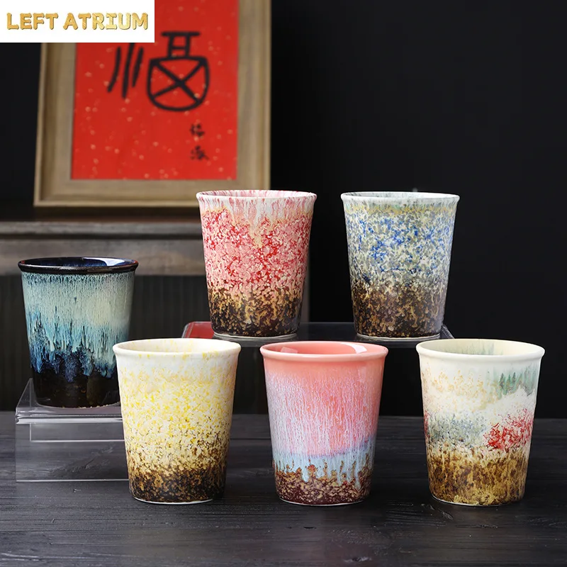 300ml Vintage Coarse Ceramic Latte Cup Ceramic Coffee Cup Kiln Transformed Ceramic Mug Modern Home Decoration Accessories