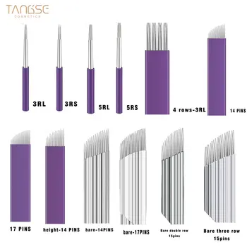 TANGSE 20 stks Microblading Naalden Permanente make-up Tebori Blades Handleiding Wenkbrauwen Tattoo Naald 3D Borduren tattoo levert