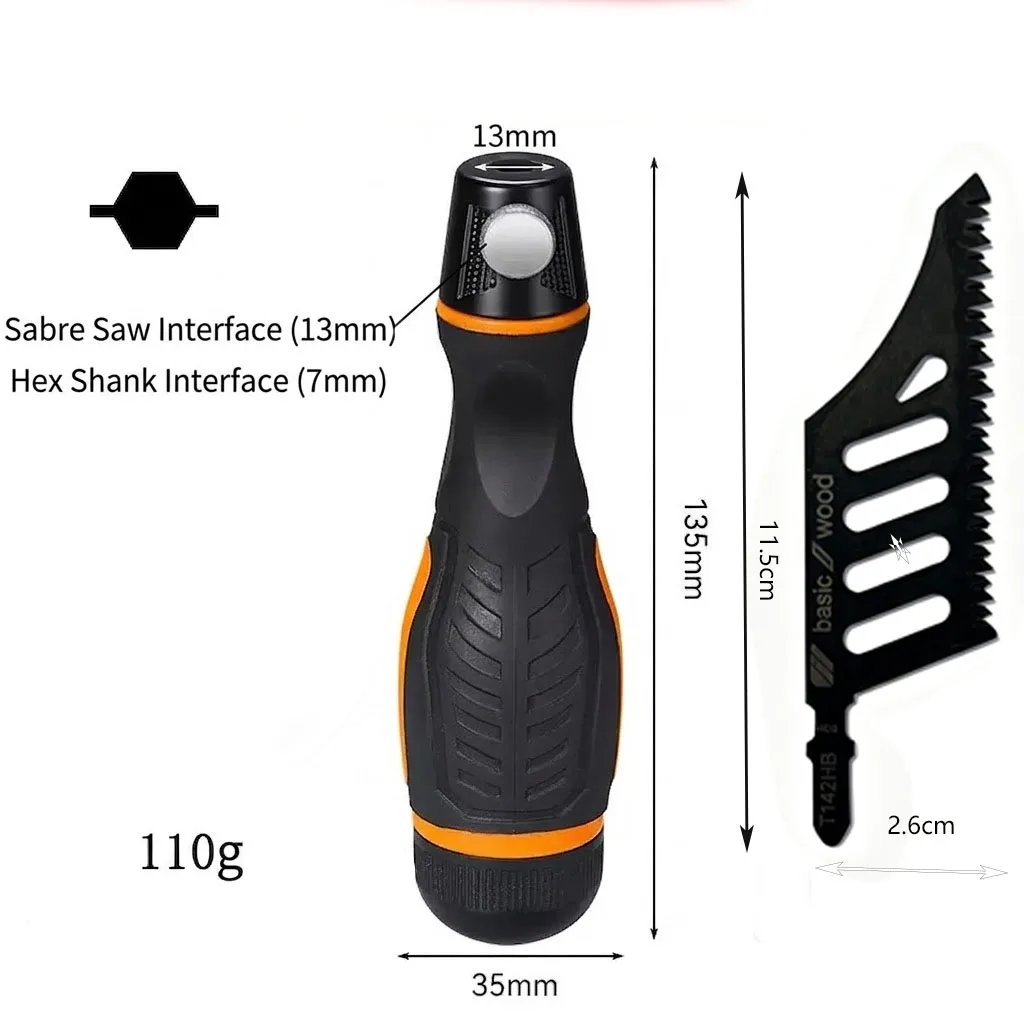Mini Hand Saw for Tight Corner Cabinet Under Sink Manual Reciprocating Sabre Saw T-Shank Handle Wood PVC Pipe Flush Cutting Tool