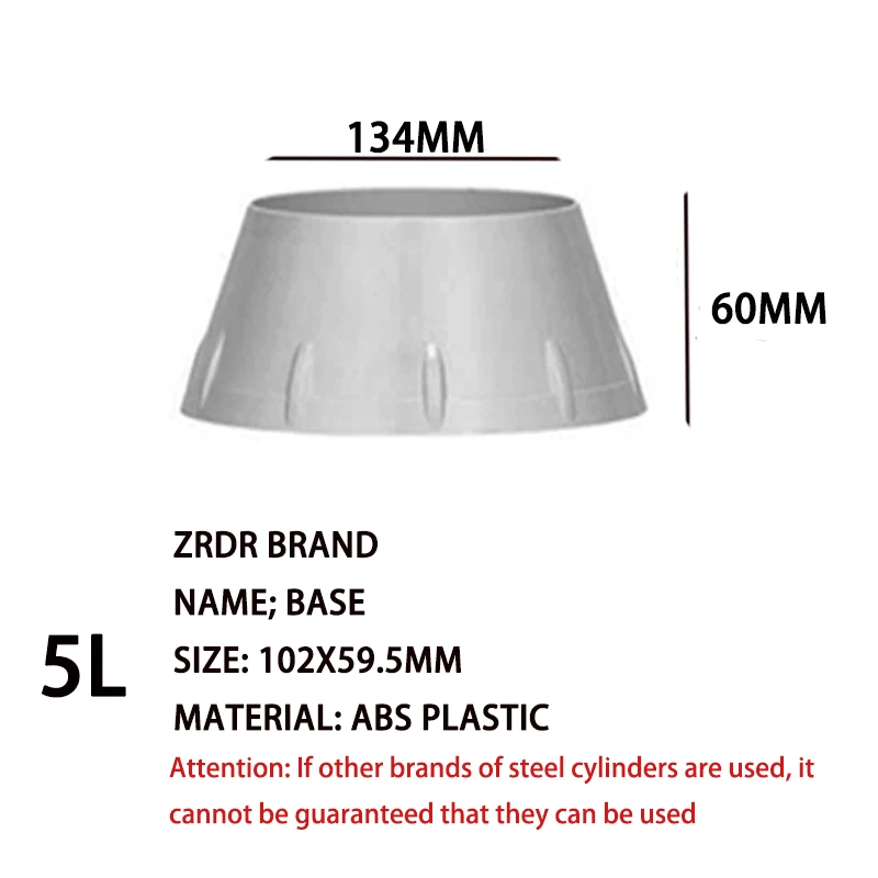 ZRDR-base generadora de cilindro de acero CO2 para acuario, accesorios para tanque de peces, 1/2/5L