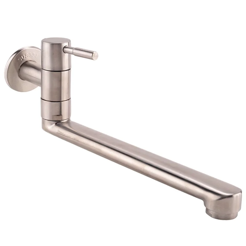 HRBAJ-4X Kitchen Faucet 180 Degree Rotation Sink Mop Pool Tap Lengthened Wall Mounted Single Cold Water Faucets