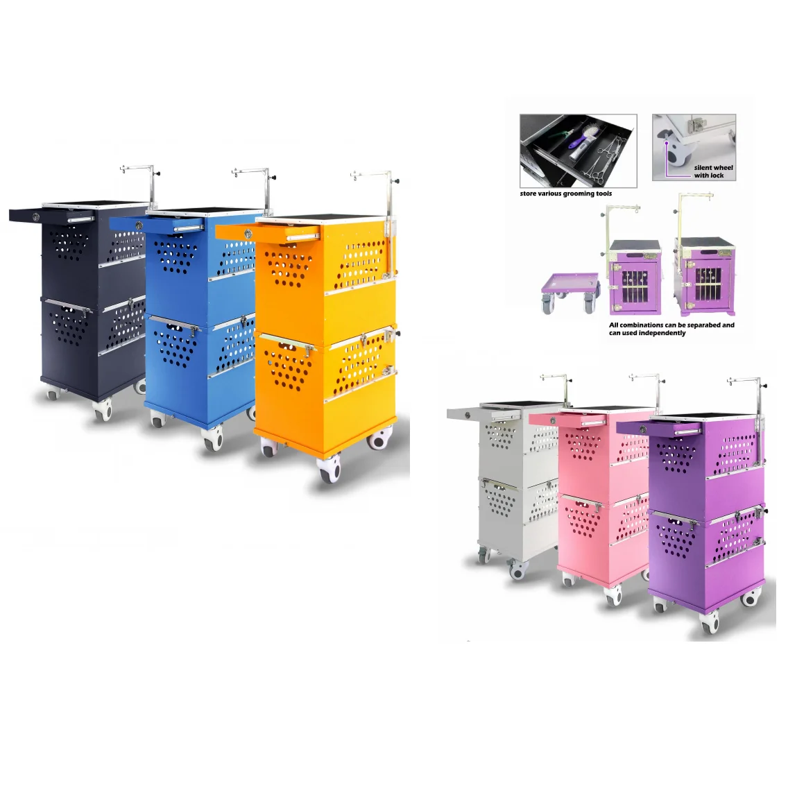 Professional Solid Simple Aluminum Aircraft Cage with Pets-proofing Private Label Travel Trolley Dog Kennel