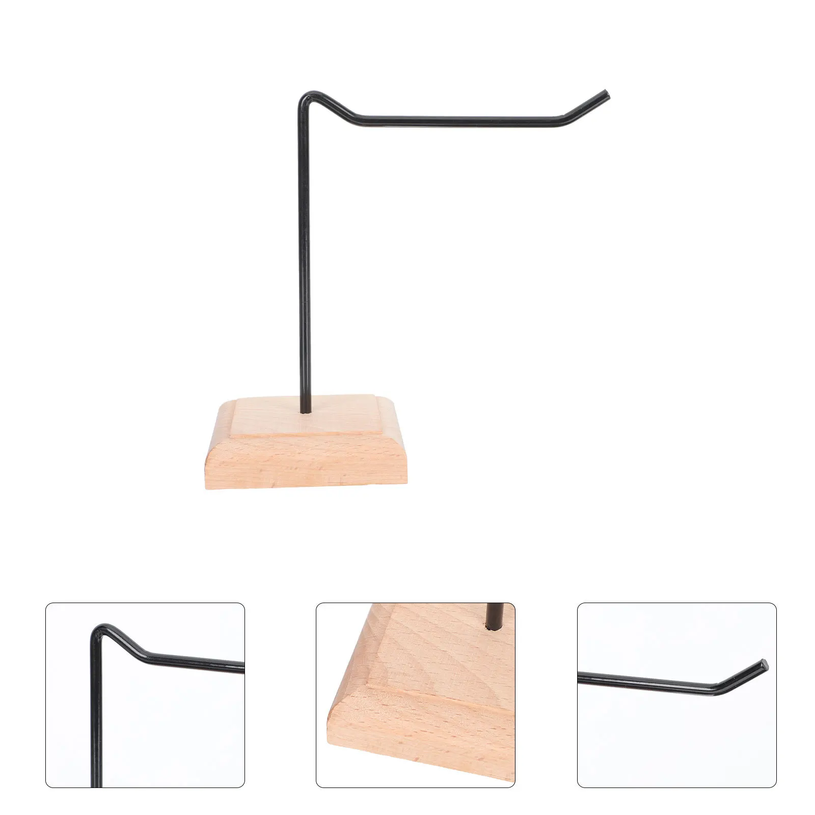 

Wooden Base Iron Jewelry Rack Desktop Display Stand Practical Jewelry Holder for Earrings Necklaces Living Room Bedroom