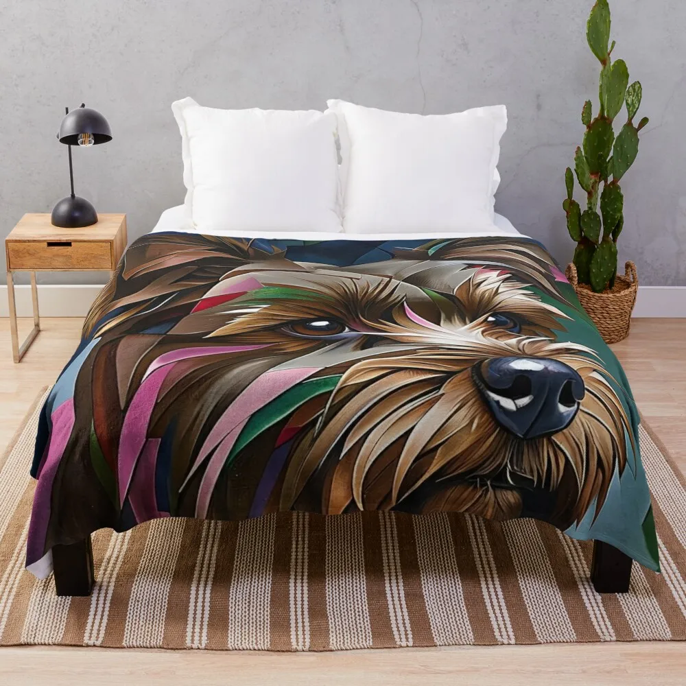 

Abstract Yorkshire Terrier Throw Blanket Hair Beach Blankets