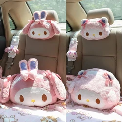 Lovely My Melody Headrest Cushion Car Seat Belt Cover Cartoon My Sweet Piano Pillow Comfortable Kawaii Car Decor Girl
