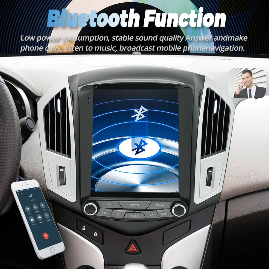 NaviRider Android 14.0 Car Play Tesla Screen For Chevrolet Cruze 2012 2015 GPS Multimedia Video Player Speaker Stereo Audio 256G