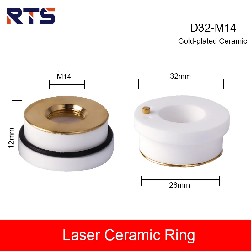 Rts znk laser cerâmica d28/d32mm suporte de bico de cabeça de corte a laser de fibra m11/m14 para cabeça de laser precec/wsx de 0-5kw