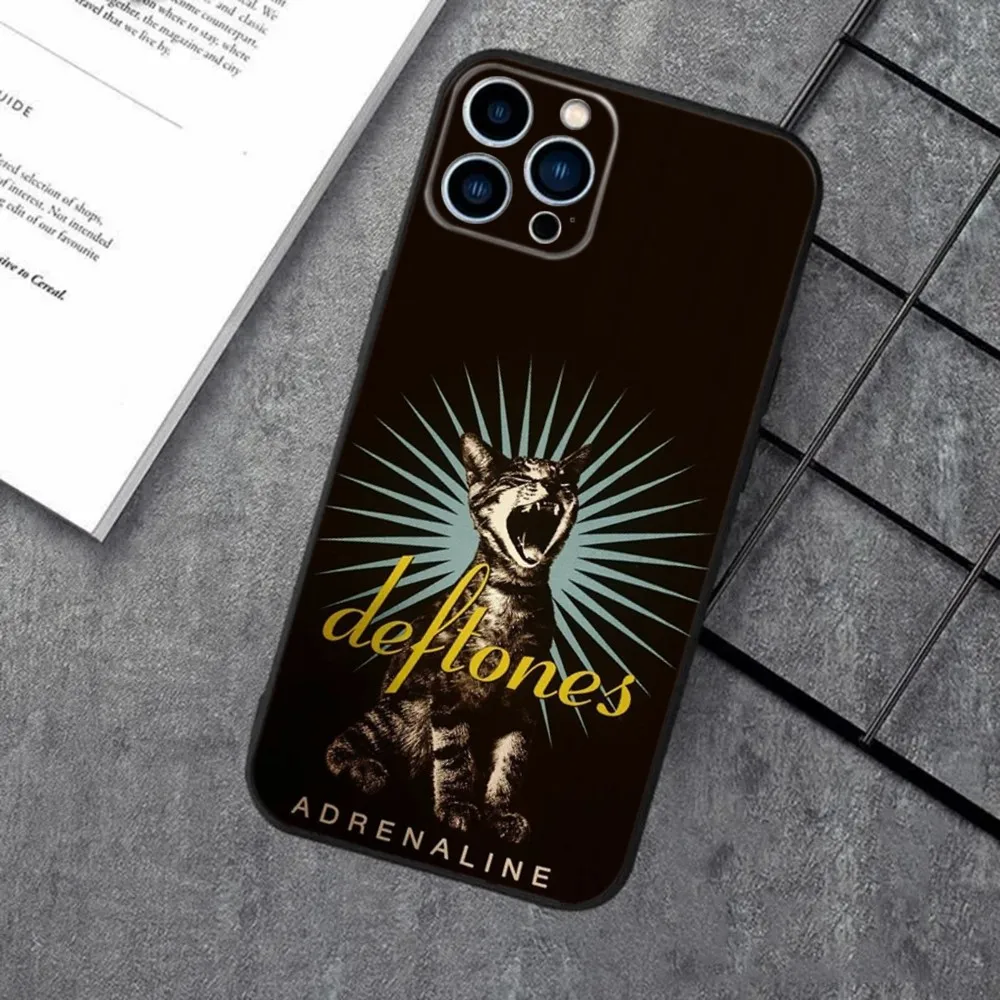 Band D-Deftones Phone Case For Apple iPhone 15,14,13,12,11,XS,XR,X,8,7,Pro,Max,Plus,mini Silicone Black Cover