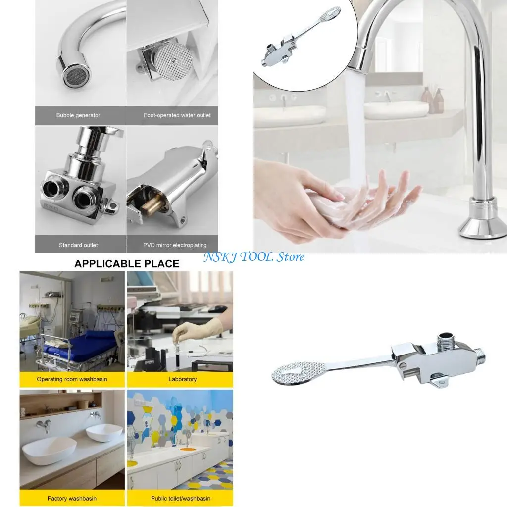 L8RC Not Touch Flush Valves with Foot Operation Heavy Duty Foot Controlled Flushing Mechanism Valves for Schools & Hospitals