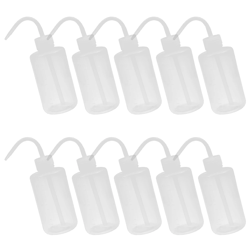 

10 Pcs 250ml Transparent Thickened Angled Neck Watering Can for Indoor Plants Succulents Squeeze Bottle Portable Garden Tools