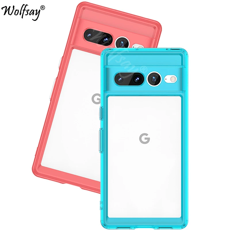 Soft Transparent Case For Google Pixel 7 Pro Case Silicone Colorful Cover Google Pixel 7 Pro Case For Google Pixel 7 8 Pro 8A 6A