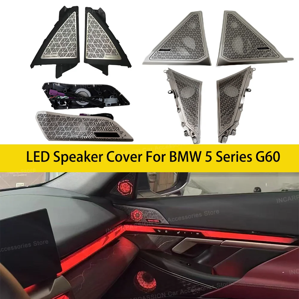

LED Speaker Cover Lamp For BMW 5 Series G60 Car RGB Tweeter Midrange HiFi Music Stereo Horn Ambient Light Deco