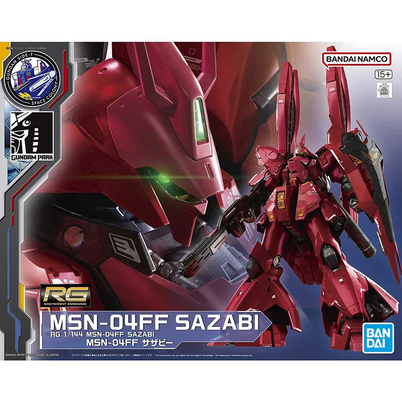 Bandai Original Gundam Model Kit Anime Figure RG 1/144 MSN-04FF SAZABI Action Figures Gunpla Action Toy Figure Toys for Children