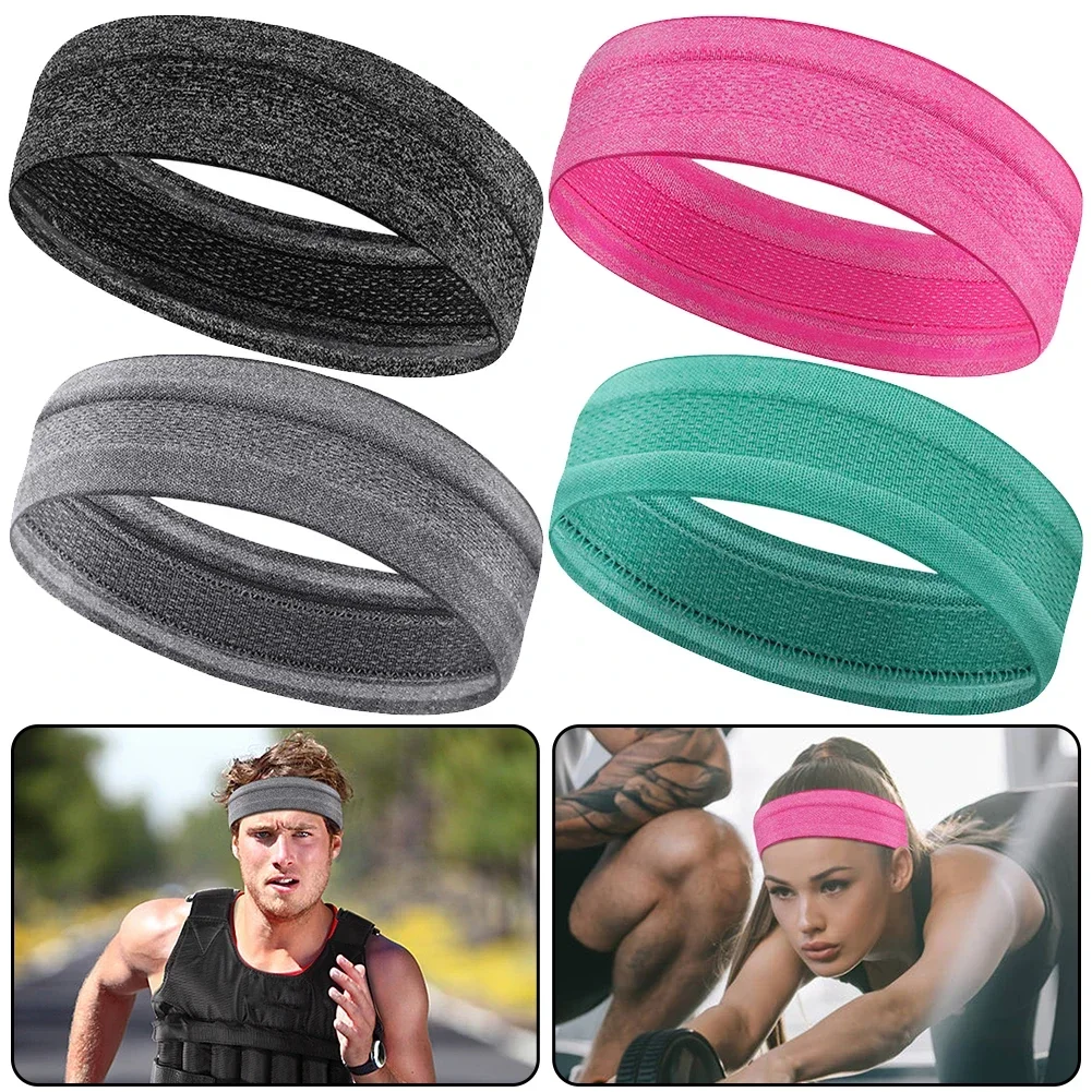 Sports Headband Fitness Hair Bands Moisture Wicking Workout Sweat Bands Breathable Elastic Hair Wrap for Yoga Tennis Basketball