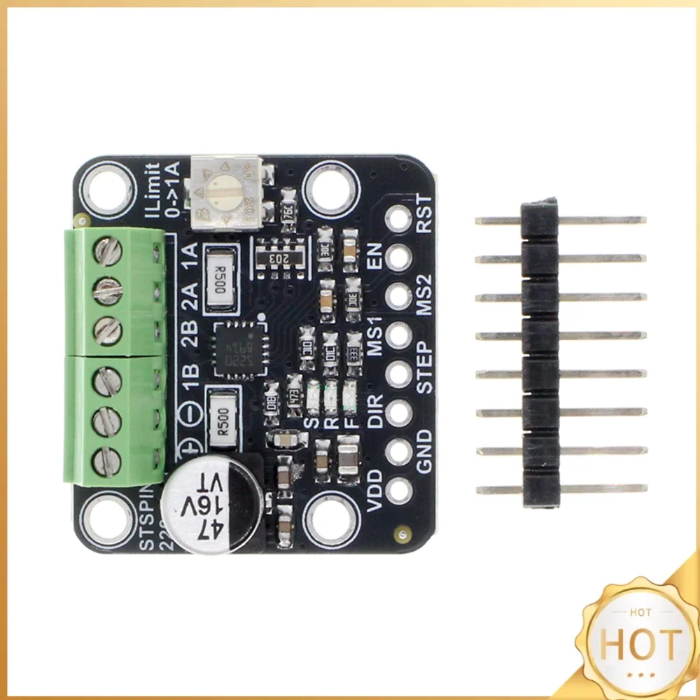 Stepper Motor Driver Breakout Module STSPIN220 1/256 Microstep Resolution 0.08A-1.3A 1.8V-10V Adjustable Current PCB