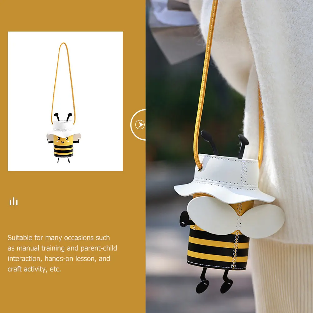 

Material Pack DIY Chain Bag Accessories PU H made Kit Adorable Bee Shaped Bag Reliable Manual