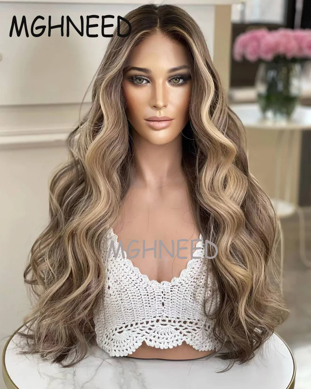 Blonde Highlight  13x4 13x6 360 Human Hair Wigs Brazilian Remy Ombre Brown Lace Wig