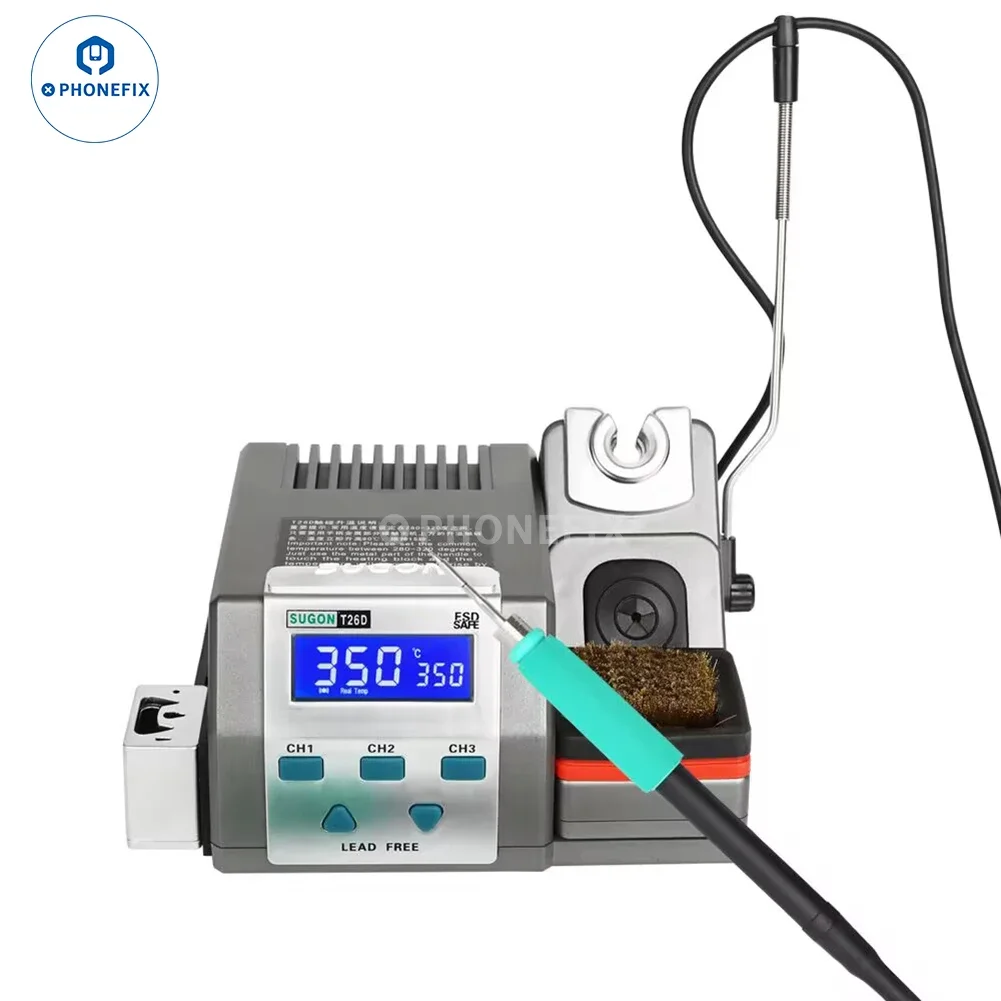 SUGON T26D Soldering Station with 3 Original C210 Soldering Iron Tip 2s Heating Fast Rework Station 80W Power Heating System